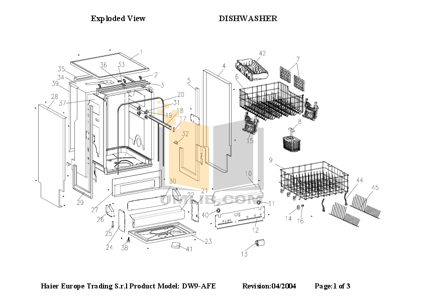 PDF manual for Haier Dishwasher DW9AFE